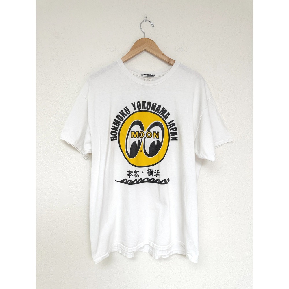 Mooneyes Honmoku Yokohama Japan Graphic T-Shirt White XL Eye Logo Mens T-Shirt